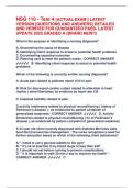 NSG 110 - Test 4 &lbrack;ACTUAL EXAM &rsqb; LATEST  VERSION &lbrack;QUESTIONS AND ANSWERS&rsqb; DETAILED  AND VERIFIED FOR GUARANTEED PASS- LATEST  UPDATE 2025 GRADED A &lpar;BRAND NEW&excl;&excl;&rpar;&sol;&sol;NSG 110 - Test 4 &lbrack;ACTUAL EXAM &rsqb; LATEST  VERSION &lbrack;QUESTIONS AND ANSWERS&rsqb; DETAILED  AND VERIFIED 