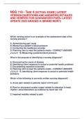 NSG 110 - Test 4 &lbrack;ACTUAL EXAM &rsqb; LATEST  VERSION &lbrack;QUESTIONS AND ANSWERS&rsqb; DETAILED  AND VERIFIED FOR GUARANTEED PASS- LATEST  UPDATE 2025 GRADED A &lpar;BRAND NEW&excl;&excl;&rpar;