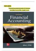 Full Test Bank &ndash; Financial Accounting&colon; Information for Decisions&comma; 11th Edition by John Wild&comma; Chapters 1&ndash;12