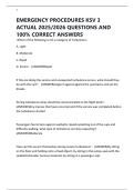 EMERGENCY PROCEDURES KSV 3 ACTUAL 2025&sol;2026 QUESTIONS AND 100&percnt; CORRECT ANSWERS