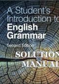 Solutions Manual for A Student's Introduction to English Grammar 2nd Edition by Rodney Huddleston&comma; Geoffrey K&period; Pullum&comma; Brett Reynolds
