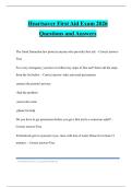Heartsaver First Aid Exam 2026 Questions and Answers