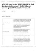 ACRP-CP Exam Review &lpar;2025&rpar; UPDATE Verified Questions And Answers &vert; With 100&percnt; Correct Answers graded A&plus; Guaranteed Success&excl;&excl;