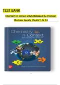 Full Test Bank &ndash; Chemistry in Context&comma; 2025 Edition by the American Chemical Society&comma; Chapters 1&ndash;14