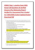 USMLE Step 1 practice Exam With Actual 120 Questions & Verified Answers&comma;Plus Rationales&sol;Expert Verified For Guaranteed Pass Graded A&plus;&sol; 2025&sol;2026 &sol;Latest Update&sol;Instant Download Pdf