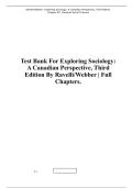 Test Bank For Exploring Sociology&colon; A Canadian Perspective&comma; Third Edition By Ravelli&sol;Webber &vert; Full Chapters&period; 
