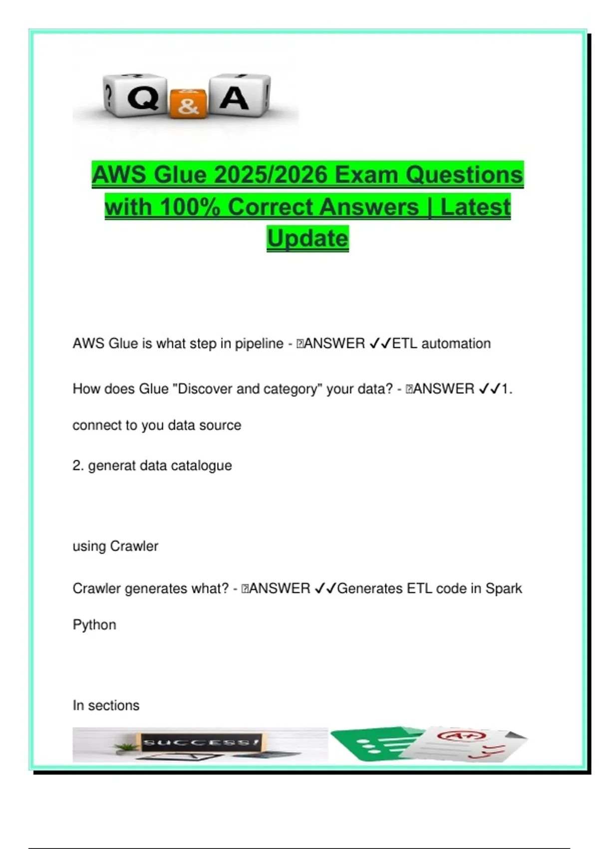 AWS Glue – 2025/2026 | 45 Questions | ETL, Crawlers, Data Catalog ...