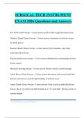 SURGICAL TECH INSTRUMENT EXAM 2026 Questions and Answers