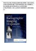 TEST BANK FOR RADIOGRAPHIC IMAGING AND EXPOSURE 7TH EDITION BY TERRI L&period; FAUBER QUESTIONS & ANSWERS &lpar;CHAPTER 1-10&rpar; LATEST EDITION 2025&sol;2026 A&plus;