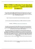 HRCI SPHR Certification Exam Questions With Correct Answers &vert; Updated 2025&sol;2026 &vert; Graded A&plus;&period;