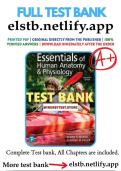 Test Bank for Essentials of Human Anatomy and Physiology 13th Edition Marieb