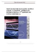 TEST BANK FOR MANAGING SUPPLY CHAIN A LOGISTIC APPROACH INTERNATIONAL 9TH EDITION BY COYLE 2025&sol;2026 A&plus;