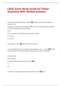 LADC Exam Study Guide All Tested  Questions With Verified Answers