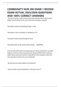 COMMUNITY NUR 206 EXAM 1 REVIEW EXAM ACTUAL 2025&sol;2026 QUESTIONS AND 100&percnt; CORRECT ANSWERS
