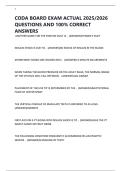 CODA BOARD EXAM ACTUAL 2025&sol;2026 QUESTIONS AND 100&percnt; CORRECT ANSWERS