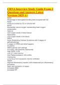 CRNA Interview Study Guide Exam 2 Questions and Answers Latest Versions 2025 A&plus;&period;