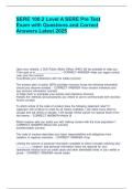 SERE 100&period;2 Level A SERE Pre Test Exam with Questions and Correct Answers Latest 2025&period;