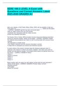 SERE 100&period;2 LEVEL A Exam with Questions and Correct Answers Latest 2025-2026 GRADED A&plus;&period;
