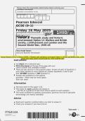 Pearson Edexcel GCSE &lpar;9&ndash;1&rpar; History PAPER 1&colon; Thematic study and historic environment Option 12&colon; Warfare and British society&comma; c1250&ndash;present and London and the Second World War&comma; 1939&ndash;45 QP MY 2025