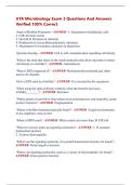 UTA Microbiology Exam 3 Questions And Answers  Verified 100% Correct