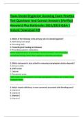 Texas Dental Hygienist Licensing Exam Practice  Test Questions And Correct Answers &lpar;Verified  Answers&rpar; Plus Rationales 2025&sol;2026 Q&A &vert;  Instant Download Pdf 