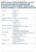 ASCP Technologist in Molecular Biology board exam prep  EXAM 2025-2026 COMPLETE QUESTIONS AND  ACCURATE DETAILED ANSWERS VERIFIED 100&percnt;  ALREADY GRADEDC A&plus; LATEST UPDATE 2025-2026