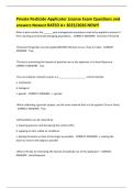Private Pesticide Applicator License Exam Questions and answers Newest RATED A&plus; 2025&sol;2026 NEW&excl;&excl;