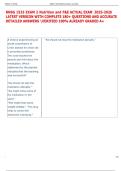 RNSG 1533 EXAM 2 Nutrition and F&E ACTUAL EXAM  2025-2026  LATEST VERSION WITH COMPLETE 180&plus; QUESTIONS AND ACCURATE  DETAILED ANSWERS VERIFIED 100&percnt; ALREADY GRADED A&plus;