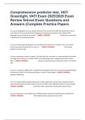 Comprehensive predictor test&comma; VATI Greenlight&comma; VATI Exam 2025&sol;2026 Exam Review Solved Exam Questions and Answers &lpar;Complete Practice Papers