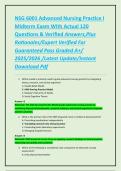 NSG 6001 Advanced Nursing Practice I Midterm Exam With Actual 120 Questions & Verified Answers&comma;Plus Rationales&sol;Expert Verified For Guaranteed Pass Graded A&plus;&sol; 2025&sol;2026 &sol;Latest Update&sol;Instant Download Pdf