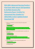 NSG 6001 Advanced Nursing Practice I Final Exam With Actual 120 Questions & Verified Answers&comma;Plus Rationales&sol;Expert Verified For Guaranteed Pass Graded A&plus;&sol; 2025&sol;2026 &sol;Latest Update&sol;Instant Download Pdf