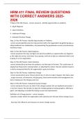HRM 411 FINAL REVIEW QUESTIONS WITH CORRECT ANSWERS 2025