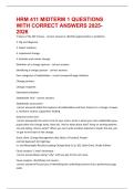 HRM 411 MIDTERM 1 QUESTIONS WITH CORRECT ANSWERS 2025