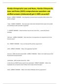 Florida Chiropractic Laws and Rules&comma; Florida Chiropractic Laws and Rules &lpar;2025&rpar; comprehensive questions and verified answers &lpar;elaborated&rpar; get it 100&percnt; accurate&excl;&excl;