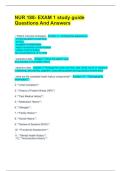 NUR 188- EXAM 1 study guide Questions And Answers