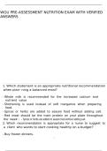 WGU Pre-Assessment Nutrition exam with verified answers