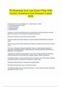  TN Business And Law Exam Prep With Correct Questions And Answers Latest 2025