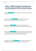 WGU - D089 Principles Of Economics Actual Questions With Verified Answers