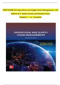 Test Bank for Operations and Supply Chain Management&comma; 17th Edition by Jacobs & Chase &vert; 2025-2026 Verified A&plus; Guide
