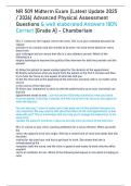  NR 509 Midterm Exam (Latest Update 2025 / 2026) Advanced Physical Assessment Questions &well elaborated Answers 100% Correct [Grade A]- Chamberlain