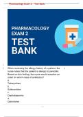 Pharmacology Exam 2 &ndash; Test Bank&period;