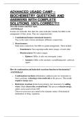 ADVANCED USABO CAMP – BIOCHEMISTRY QUESTIONS AND ANSWERS WITH COMPLETE SOLUTIONS 100% CORRECT!!!