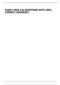 EXAM 2 NUR 216 QUESTIONS WITH 100&percnt; CORRECT ANSWERS&excl;&excl;