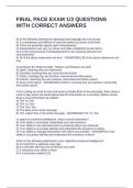 FINAL PACE EXAM 1&sol;3 QUESTIONS WITH CORRECT ANSWERS
