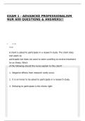 EXAM 1 - ADVANCED PROFESSIONALISM NUR 609 QUESTIONS & ANSWERS&excl;&excl;