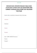 PATHO370 WCU PATHOPHYSIOLOGY FINAL EXAM STUDYLATEST UPDATE WITH 450 QUESTIONS AND CORRECT DETAILED SOLUTIONS JUST RELEASED THIS YEAR