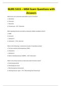 NURS 5315 &ndash; MSK Exam Questions with Answers