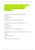 FIREFIGHTER 1 AND 2 FINAL STUDY GUIDE QUESTIONS UPDATED & ANSWERS PASSED ALREADY GRADED A&plus;