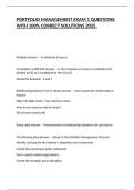 PORTFOLIO MANAGEMENT EXAM 1 QUESTIONS WITH 100&percnt; CORRECT SOLUTIONS 2025&period;