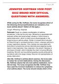 JENNIFER HOFFMAN VSIM POST  QUIZ BRAND NEW OFFICIAL  QUESTIONS WITH ANSWERS&period; 